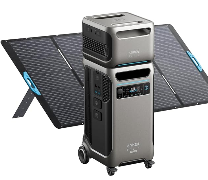 Anker SOLIX F3800 Plus portable power station with solar panels
