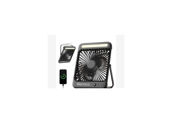 Warmco rechargeable portable desk fan with battery pack